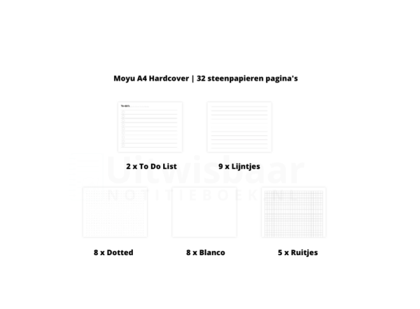 Moyu Uitwisbaar Notitieboek | A4 | 32 pagina's | Hardcover | Pink Planter