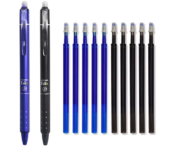 Frixion Uitwisbare Pen | Zwart en Blauw | Met navullingen | 12-delig