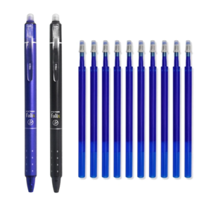 Frixion Uitwisbare Pen zwart en blauw met navullingen12-delig
