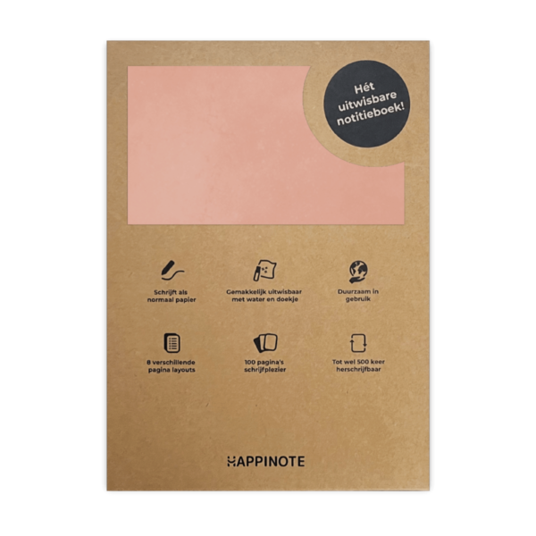 Happinote Uitwisbaar notitieboek | A5 | 100 pagina's | Softcover | Pink Desert